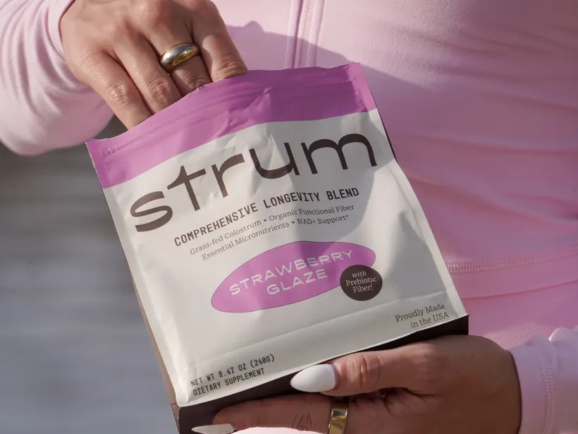 Strum pouch showing NSF certification and USA manufacture